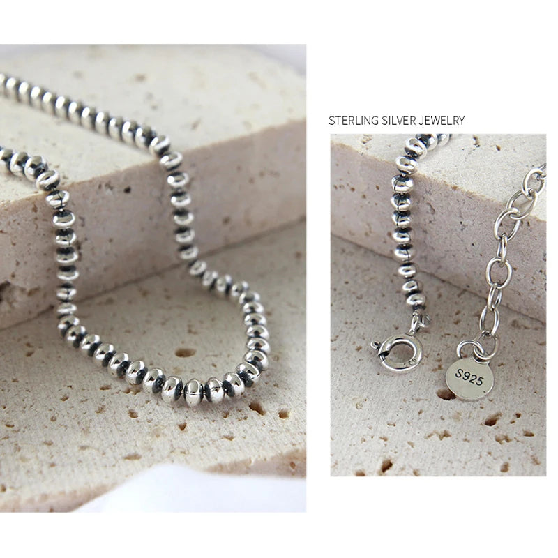 925 Silver Vintage Beads Bracelet Classic All-match Minimalist