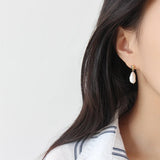 925 Silver Baroque Pearl Drop Earrings for Wedding Gift