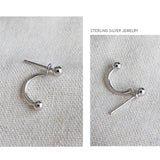 Sterling Silver 925 Beads Stud Earrings for Women Gift