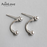 Sterling Silver 925 Beads Stud Earrings for Women Gift