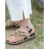 Enamel Zircon 925 Silver Asymmetric Chain Anklets for Women
