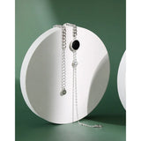 Enamel Zircon 925 Silver Asymmetric Chain Anklets for Women