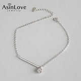 S925 Silver Zircon Pendant Anklet for Women