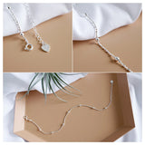 925 Silver Round Multi-Part Anklet for Women Fine Jewelry