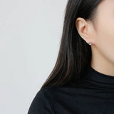 925 Silver Tiny Circle Stud Earrings Minimalist Geometric Jewelry