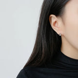 925 Silver Tiny Circle Stud Earrings Minimalist Geometric Jewelry
