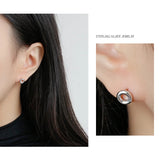 925 Silver Tiny Circle Stud Earrings Minimalist Geometric Jewelry