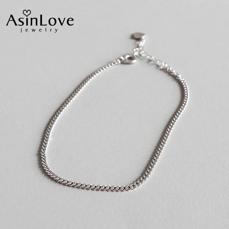 Minimalist 925 Silver Anklet for Women Fine Jewelry Summer Accessories