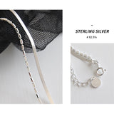 Temperament Double Layer Anklet 925 Sterling Silver Jewelry