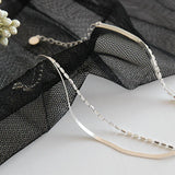 Temperament Double Layer Anklet 925 Sterling Silver Jewelry