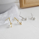 18K Geometric Shell Beads Drop Earrings 925 Silver Women Fine Jewelry