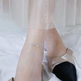 Double Layer Star Anklet Women 925 Sterling Silver Charm Summer Accessory
