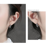 925 Silver Braided Twist Circle Ladies Earrings Small Loop Hoops