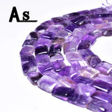 15*20mm Amethyst Crystal Square Wave Loose Beads