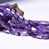 15*20mm Amethyst Crystal Square Wave Loose Beads