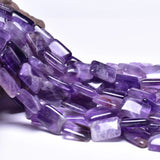 15*20mm Amethyst Crystal Square Wave Loose Beads