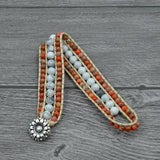 Boho Howlite Stone 3 Wrap Yoga Bracelet for Women