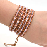 Rose Pink Quartz Charm Bracelet for Women Girl