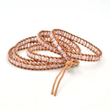Rose Pink Quartz Charm Bracelet for Women Girl