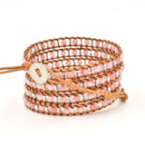 Rose Pink Quartz Charm Bracelet for Women Girl