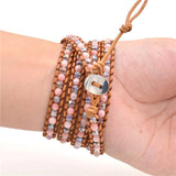 Rose Pink Quartz Charm Bracelet for Women Girl