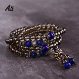 Tibetan Quartz Lapis Stone Prayer Beads Buddha Bracelet
