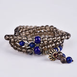 Tibetan Quartz Lapis Stone Prayer Beads Buddha Bracelet