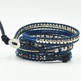 Bohemia Crystal Beads Leather Wrap Bracelet for Women