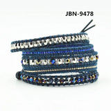 Bohemia Crystal Beads Leather Wrap Bracelet for Women