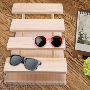 Bamboo Sunglasses Stand Glasses Display Jewelry Holder Bracelet Watches 4 Layers