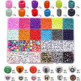 Alphabet Letter Beads 8/0 Seed Beads Set DIY Bulk Necklace Bracelet Kit
