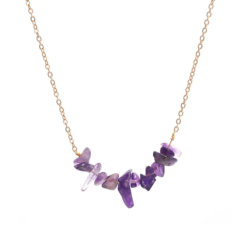 Chip Stone Necklace Irregular Beads Chain Link DIY Jewelry Making