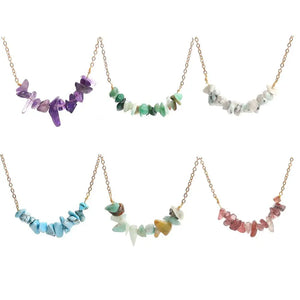 Chip Stone Necklace Irregular Beads Chain Link DIY Jewelry Making