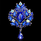 Large Crystal Water-drop Brooch Pin Vintage Wedding Bouquet AE048
