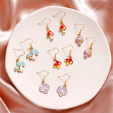 Enamel Valentines Charms Heart Flowers Mushroom Enamel Pendants