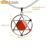 Merkaba Hexagonal Star Stone Pendulum Necklace for Divination