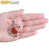 Merkaba Hexagonal Star Stone Pendulum Necklace for Divination