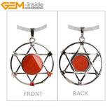 Merkaba Hexagonal Star Stone Pendulum Necklace for Divination
