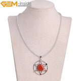 Merkaba Hexagonal Star Stone Pendulum Necklace for Divination