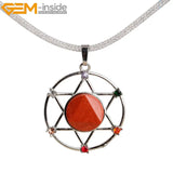 Merkaba Hexagonal Star Stone Pendulum Necklace for Divination