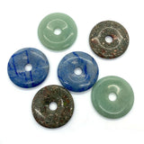 Natural Mixed Donuts Round Stone Pendant Necklace