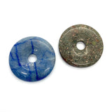 Natural Mixed Donuts Round Stone Pendant Necklace
