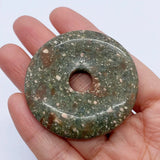 Natural Mixed Donuts Round Stone Pendant Necklace