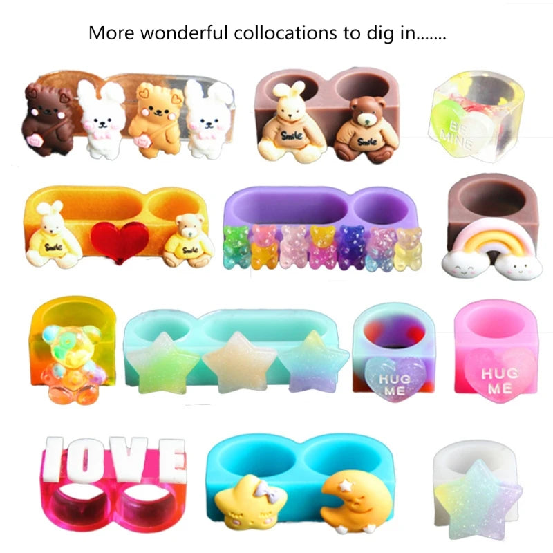 Silicone Rings Mold for Resin Single Double Three Holes
