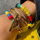 Assorted Mixed Charms Evil Eye Bead Gemstone Beaded Bracelet