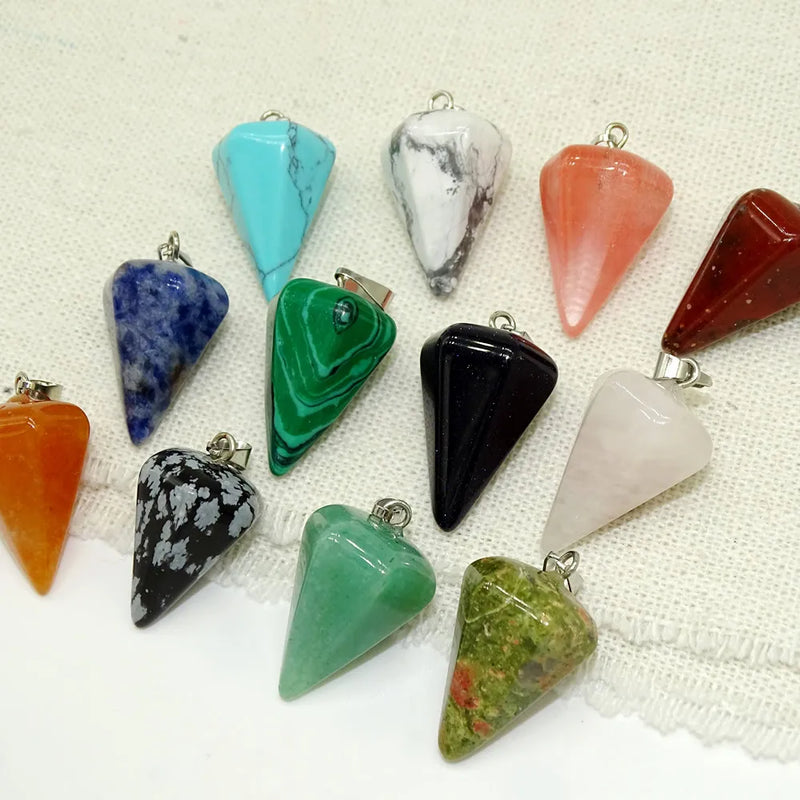 Natural Stone Pendulum Arrow Charms Pendants 12pcs/lot