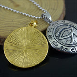 Zodiac Stainless Steel Round Pendants Eye of Horus Wadjet Necklace