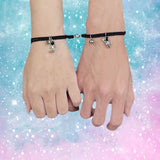 Magnet Astronaut Couple Bracelet - Leather Girlfriend Hair Band