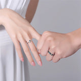 Astronaut Couple Rings Crystal 925 Silver Ring For Lady Wedding Accessories