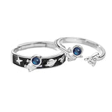 Astronaut Couple Rings Crystal 925 Silver Ring For Lady Wedding Accessories